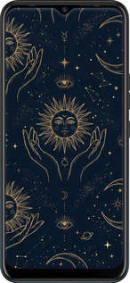 Силіконовий чехол Celestial Harmony: Sun & Moon Gold Mystic Pattern для Tecno Camon 12 CC7 - 6778u-2432 изображение 