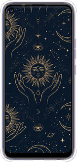 Силіконовий протиударний с посиленими кутами чехол Celestial Harmony: Sun & Moon Gold Mystic Pattern для Tecno Camon 15 - 6778sp-2405 изображение 