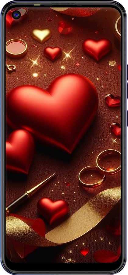 Силиконовый чехол Сердечки v3 для Tecno Spark 5 Pro KD7 - 5833u-2445 изображение 