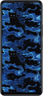 TPU чехол Візерунок чорних котів на блакитному фоні для Tecno Camon 18p CH7n - 6525b-2525 изображение 