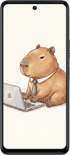 Силиконовый чехол Funny Capybara CEO Working для Tecno Camon 18 CH6n - 6777u-2524 изображение 