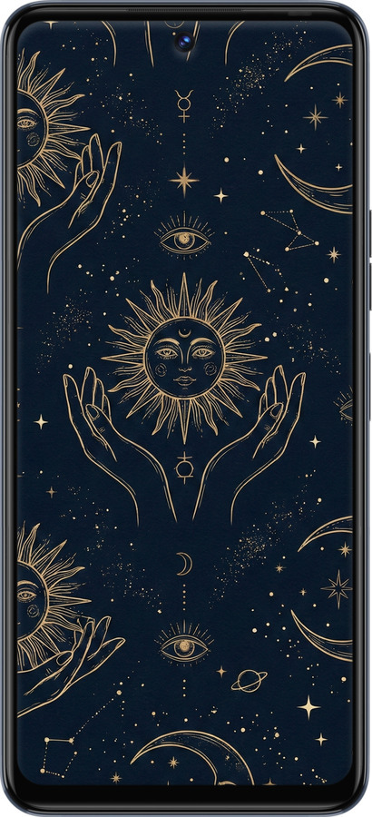 Силиконовый чехол Celestial Harmony: Sun & Moon Gold Mystic Pattern для Tecno Camon 18p CH7n - 6778u-2525 изображение 