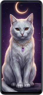 Силиконовый чехол Mystic White Cat Gothic Dark Purple Gold для Tecno Camon 18 Premier - 6805u-2652 изображение 
