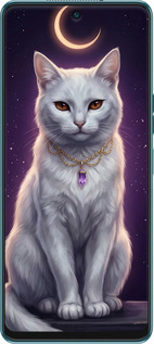 Силиконовый чехол Mystic White Cat Gothic Dark Purple Gold для Tecno Camon 19 Pro (CI8n) - 6805u-2766 изображение 