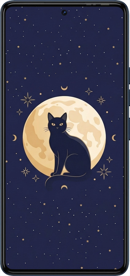 Силиконовый чехол Cute Cat Celestial/Witchy для Tecno Camon 20 Pro - 6787u-3100 изображение 