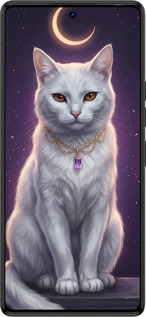 TPU чехол Mystic White Cat Gothic Dark Purple Gold для Tecno Camon 30 4g - 6805b-3712 изображение 