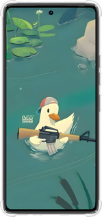 Силикон с усиленными углами чехол Уточка с автоматом для Tecno Camon 30 4g - 6356sp-3712 изображение 