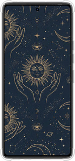 Силикон с усиленными углами чехол Celestial Harmony: Sun & Moon Gold Mystic Pattern для Tecno Camon 30 4g - 6778sp-3712 изображение 