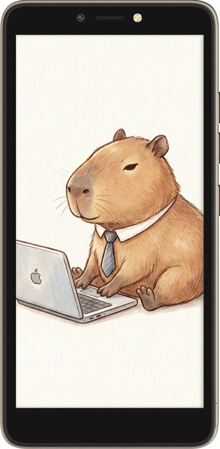 TPU чехол Funny Capybara CEO Working для Tecno Pop 2F B1F - 6777b-2391 изображение 