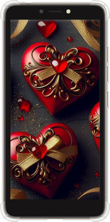 Силикон с усиленными углами чехол Сердечки v4 для Tecno Pop 2F B1F - 5834sp-2391 изображение 
