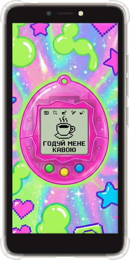 Силикон с усиленными углами чехол Y2K Aesthetic Retro Pet: Годуй мене кавою для Tecno Pop 2F B1F - 6784sp-2391 изображение 
