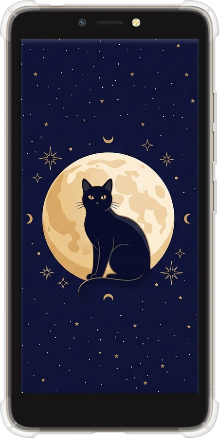 Силикон с усиленными углами чехол Cute Cat Celestial/Witchy для Tecno Pop 2F B1F - 6787sp-2391 изображение 