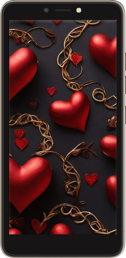 Силиконовый чехол Сердечки для Tecno Pop 2F B1F - 5831u-2391 изображение 