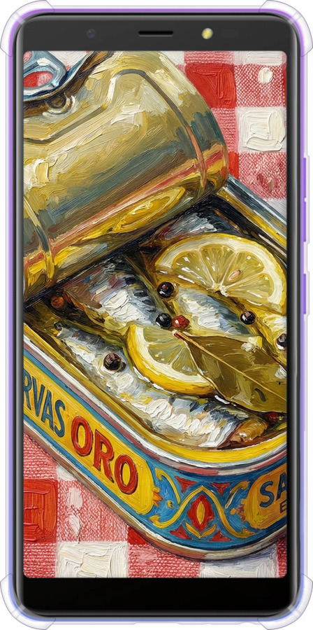 Силикон с усиленными углами чехол Vintage Sardine Tin Phone для Tecno Pop 4 BC2c - 6772sp-2427 изображение 