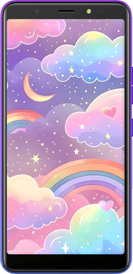 Силиконовый чехол Облака и радуга для Tecno Pop 4 BC2c - 6312u-2427 изображение 