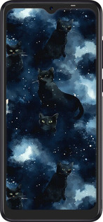 Силиконовый чехол Изображение Кошек с тёмной акварелью для Tecno Pop 4 Pro BC3 - 6521u-2444 изображение 