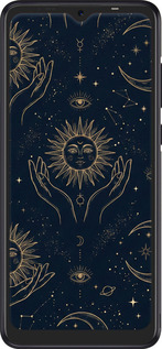 Силиконовый чехол Celestial Harmony: Sun & Moon Gold Mystic Pattern для Tecno Pop 4 Pro BC3 - 6778u-2444 изображение 