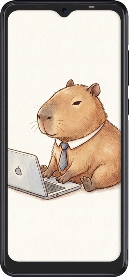 Силіконовий чехол Funny Capybara CEO Working для Tecno Pop 4 Pro BC3 - 6777u-2444 изображение 