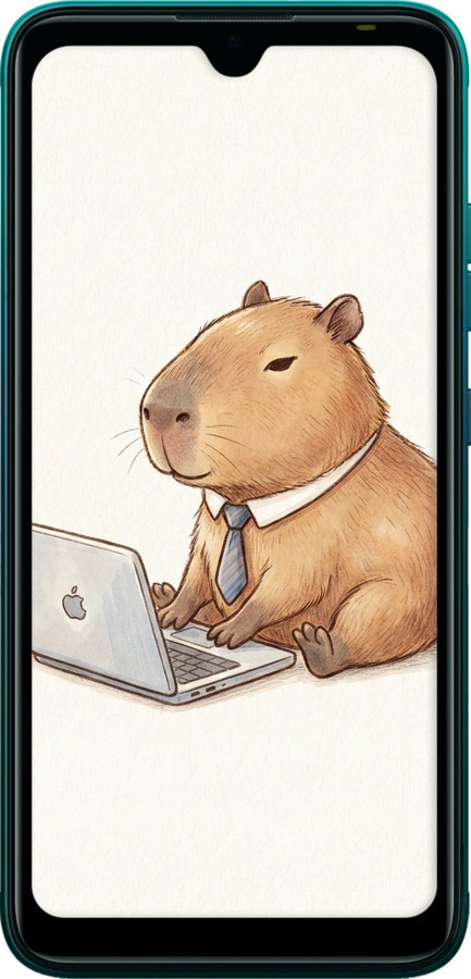 TPU чехол Funny Capybara CEO Working для Tecno Pop 5 BD2p - 6777b-2412 изображение 