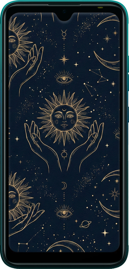 TPU чехол Celestial Harmony: Sun & Moon Gold Mystic Pattern для Tecno Pop 5 BD2p - 6778b-2412 изображение 