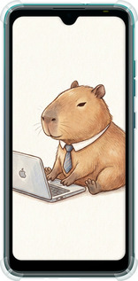 Силикон с усиленными углами чехол Funny Capybara CEO Working для Tecno Pop 5 BD2p - 6777sp-2412 изображение 