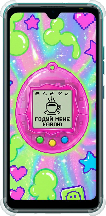 Силикон с усиленными углами чехол Y2K Aesthetic Retro Pet: Годуй мене кавою для Tecno Pop 5 BD2p - 6784sp-2412 изображение 