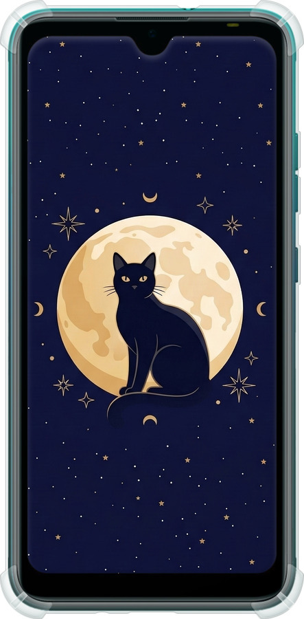 Силикон с усиленными углами чехол Cute Cat Celestial/Witchy для Tecno Pop 5 BD2p - 6787sp-2412 изображение 