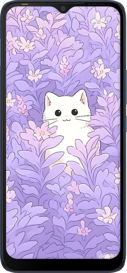 TPU чехол Котик в цветах для Tecno POP 5 LTE BD4 - 6390b-2639 изображение 
