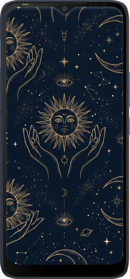 TPU чехол Celestial Harmony: Sun & Moon Gold Mystic Pattern для Tecno POP 5 LTE BD4 - 6778b-2639 изображение 