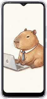 Силикон с усиленными углами чехол Funny Capybara CEO Working для Tecno POP 5 LTE BD4 - 6777sp-2639 изображение 