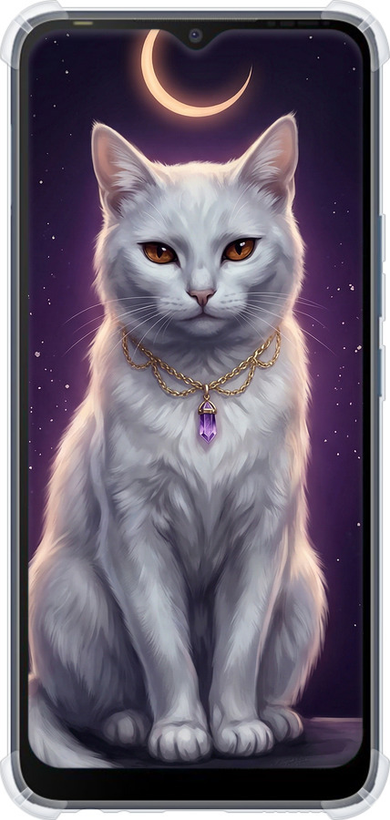 Силіконовий протиударний с посиленими кутами чехол Mystic White Cat Gothic Dark Purple Gold для Tecno POP 5 LTE BD4 - 6805sp-2639 изображение 