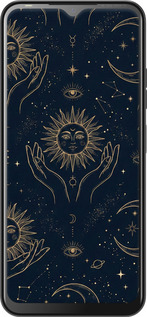 Силиконовый чехол Celestial Harmony: Sun & Moon Gold Mystic Pattern для Tecno POP 6 Pro BE8 - 6778u-2929 изображение 