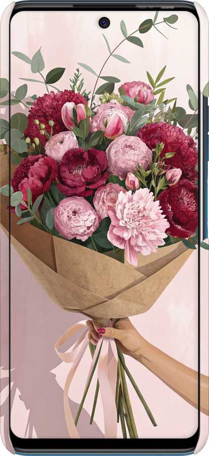 3D пластиковый матовый чехол Пионы 1 для Tecno Pova 2 - 6705m-2649 изображение 