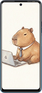 Силиконовый чехол Funny Capybara CEO Working для Tecno Pova 2 - 6777u-2649 изображение 