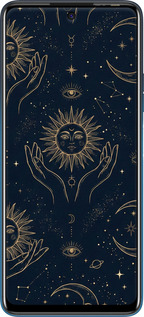 Силиконовый чехол Celestial Harmony: Sun & Moon Gold Mystic Pattern для Tecno Pova 2 - 6778u-2649 изображение 