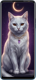 Силиконовый чехол Mystic White Cat Gothic Dark Purple Gold для Tecno Pova 2 - 6805u-2649 изображение 