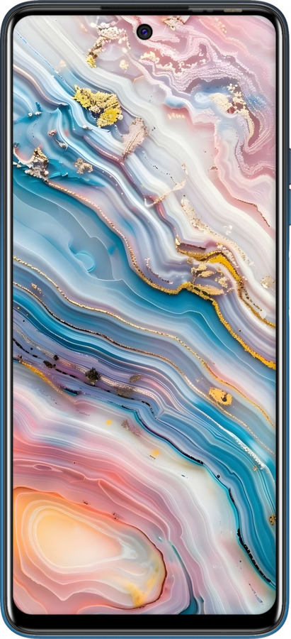 Силиконовый чехол Мрамор красивый для Tecno Pova 2 - 6376u-2649 изображение 