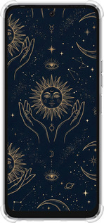 Силикон с усиленными углами чехол Celestial Harmony: Sun & Moon Gold Mystic Pattern для Tecno Pova 4 LG7n - 6778sp-2967 изображение 