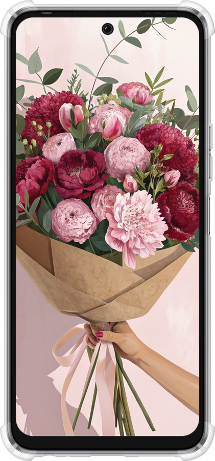 Силикон с усиленными углами чехол Пионы 1 для Tecno Pova 4 LG7n - 6705sp-2967 изображение 