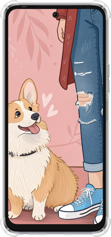 Силіконовий протиударний с посиленими кутами чехол Корги 3 для Tecno Pova 4 LG7n - 6707sp-2967 изображение 