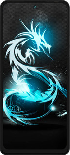 Силиконовый чехол Бело-голубой огненный дракон для Tecno Pova 5 - 113u-3139 изображение 