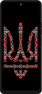 Силиконовый чехол Герб - вышиванка на черном фоне для Tecno Pova 5 - 1196u-3139 изображение 