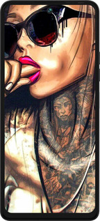 Силиконовый чехол Девушка в тату для Tecno Pova 5 - 4001u-3139 изображение 