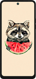 Силиконовый чехол Енотик с арбузом для Tecno Pova 5 - 4605u-3139 изображение 