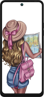 Силіконовий чехол Дівчина з картою для Tecno Pova 5 - 4704u-3139 изображение 