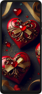 Силиконовый чехол Сердечки v4 для Tecno Pova 5 - 5834u-3139 изображение 