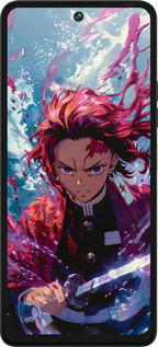 Силиконовый чехол Танджиро Камадо: Клинок рассекающий демонов для Tecno Pova 5 - 6111u-3139 изображение 