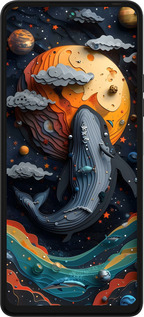 Силиконовый чехол Кит в космосе для Tecno Pova 5 - 6328u-3139 изображение 