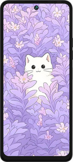 Силиконовый чехол Котик в цветах для Tecno Pova 5 - 6390u-3139 изображение 