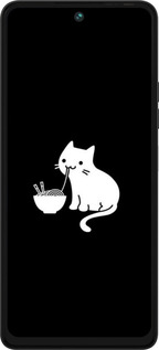 Силиконовый чехол С милым котом на черном фоне для Tecno Pova 5 - 6528u-3139 изображение 